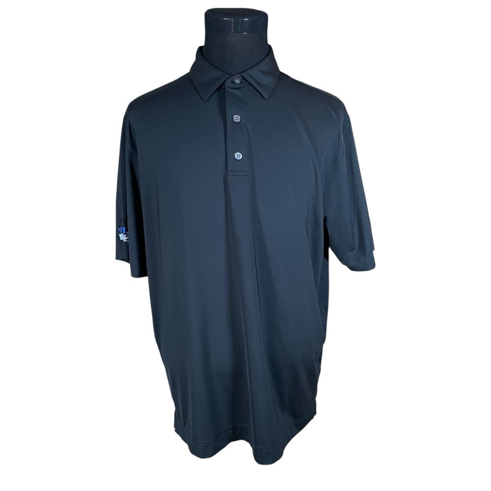 J FootJoy Men's Solid Black Short Sleeve Polo Shirt XL Wanzek Mastec Company